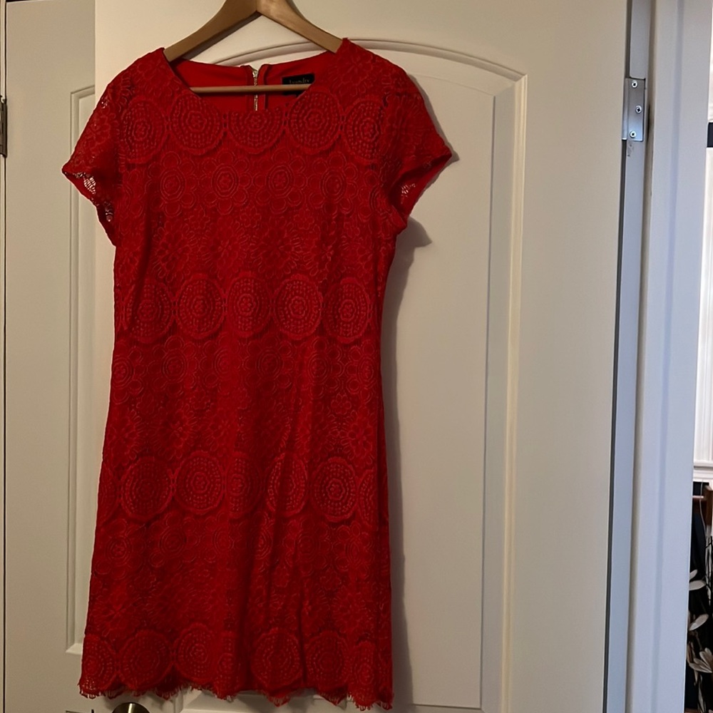 Red lace dress